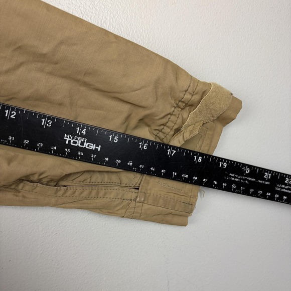 Vintage Woolrich Woman Jacket Womens Medium Tan Plaid Lined Hooded Parka 90s - Picture 8 of 9